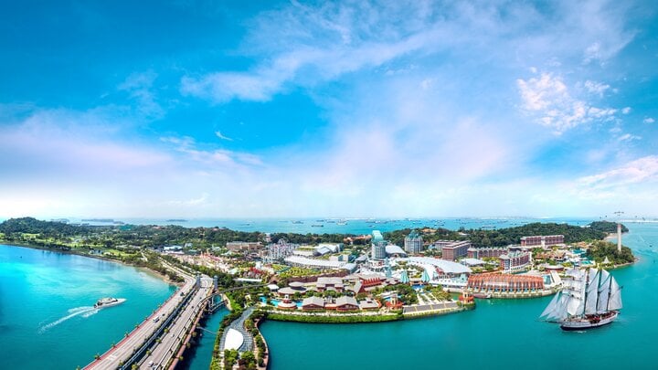 Đảo Sentosa, một điểm du lịch hấp dẫn tại Singapore.