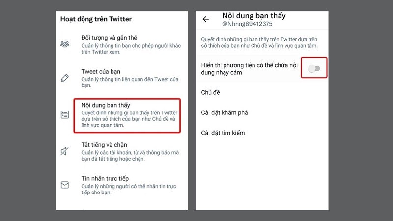 Cách ẩn các nội dung nhạy cảm hiển thị trên ứng dụng Twitter