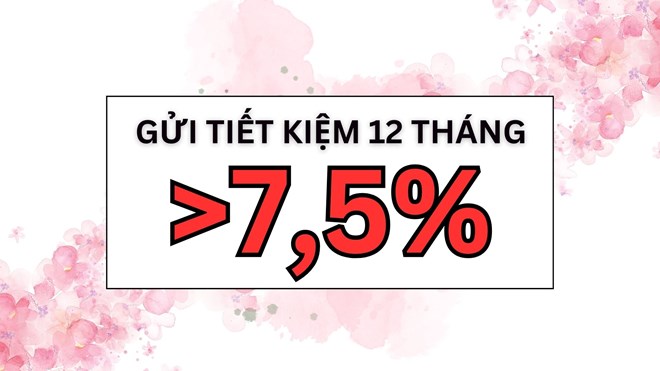 2 ngân hàng có lãi suất cao hơn 7,5% khi gửi tiết kiệm 12 tháng