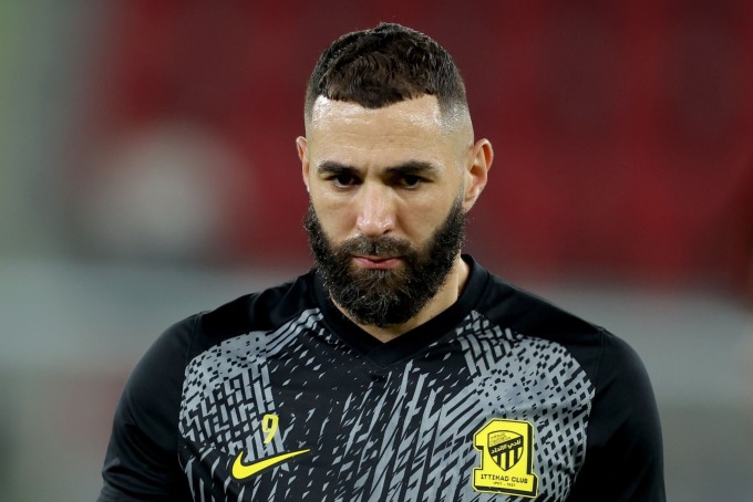 Benzema trong một buổi tập ở Al Ittihad. Ảnh: AFP