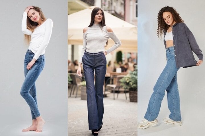 Quần jeans khá phổ biến trong mùa lạnh.