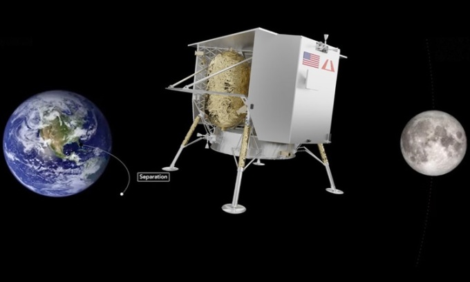 Tàu Peregrine không thể tới Mặt Trăng như dự kiến dù mức độ rò rỉ nhiên liệu đã chậm lại. Ảnh: Space