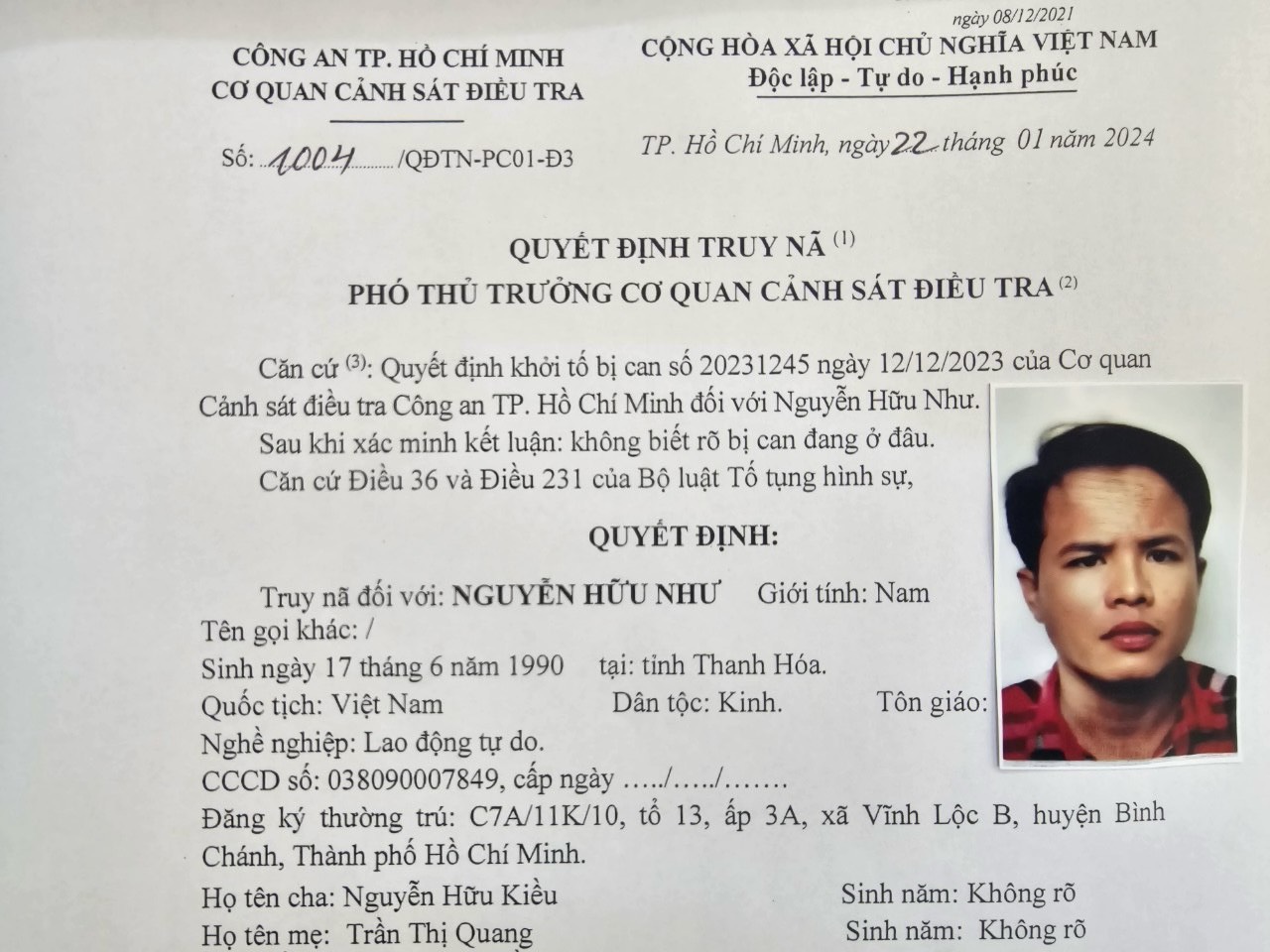 Truy nã chủ cửa hàng sửa xe Phát Đạt ở H.Bình Chánh- Ảnh 1.