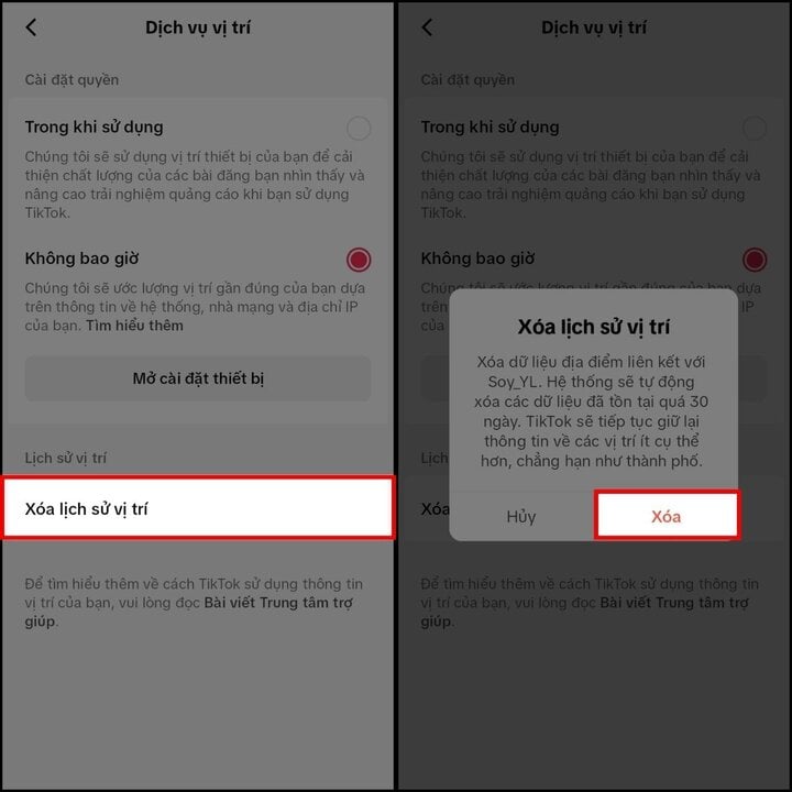 Hướng dẫn cách xóa dữ liệu vị trí trên TikTok - 3
