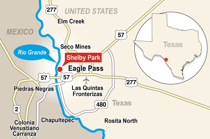 Vị trí thành phố Eagle Pass và sông Rio Grande, biên giới tự nhiên giữa Mỹ và Mexico. Đồ họa: New York Post