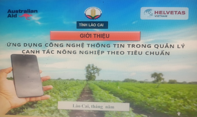 Phần mềm Nhật ký canh tác. Ảnh: Lưu Hòa.