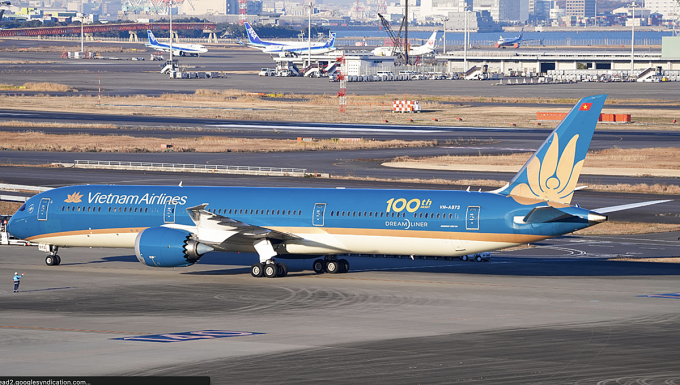 Một tàu bay Boeing Dreamliner B787-10 của Vietnam Airlines. Ảnh:Brandon Chen/Planespotters