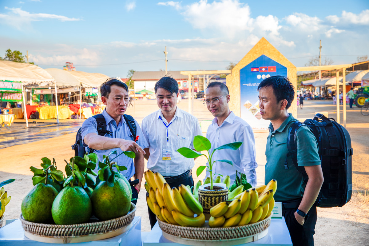 Ông Nguyễn Nhật Tuấn - Phó Tổng Giám đốc KLH HAGL AGRICO Lào giới thiệu sản phẩm nông nghiệp đến khách hàng