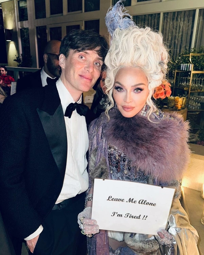 Madonna và Cillian Murphy tại buổi tiệc hậu Oscar. Ảnh: Instagram Mandonna