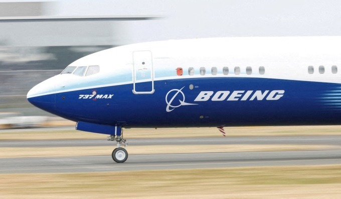 Một chiếc Boeing 737 Max tại Triển lãm Hàng không Farnborough (Anh) năm 2022. Ảnh: Reuters