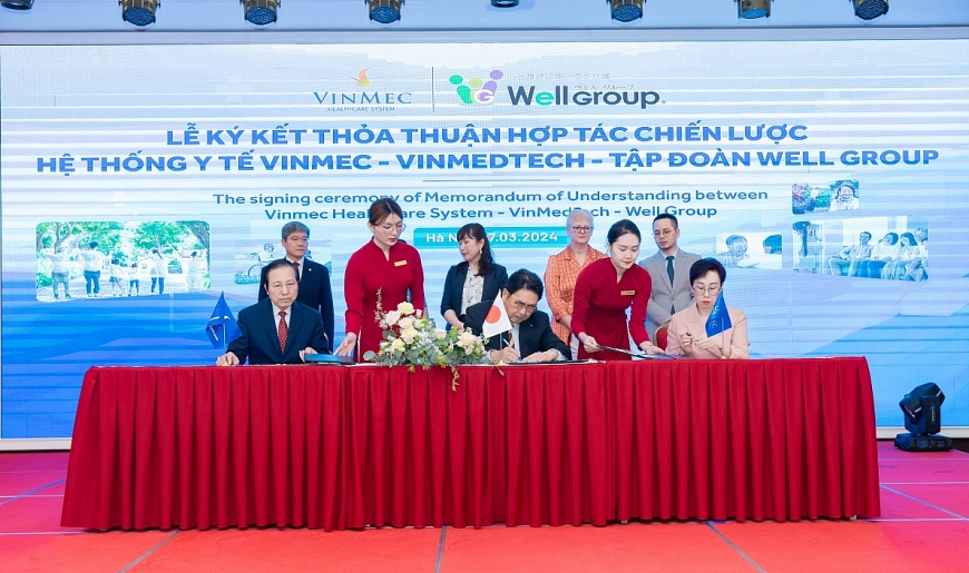 Lễ ký kết hợp tác chiến lược giữa Tập đoàn Vingroup và Tập đoàn Well Group (Nhật Bản) để phát triển mô hình Trung tâm chăm sóc sức khỏe người cao tuổi cao cấp tại Việt Nam