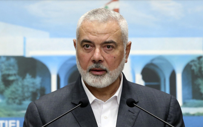 Haniyeh trong cuộc họp báo ở Beirut, Lebanon hồi tháng 6/2021. Ảnh: AP