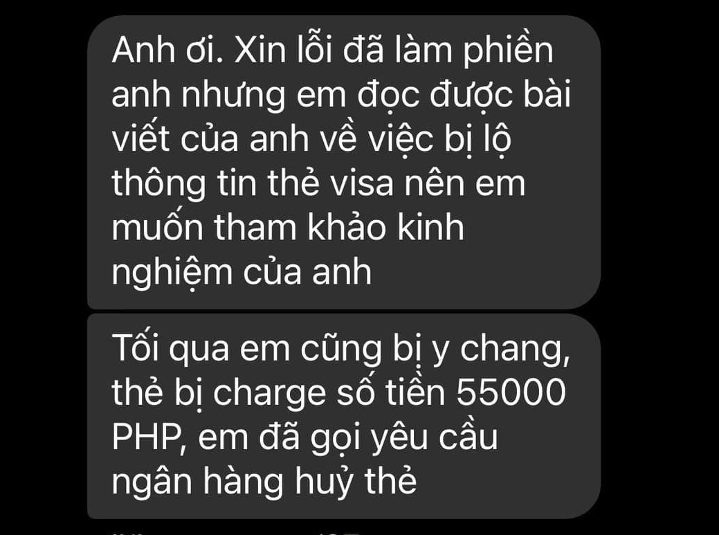 Nhiều người cũng bị tình trạng trên khi sử dụng dịch vụ thẻ tín dụng từ một ngân hàng thương mại cổ phần - Ảnh từ bài đăng