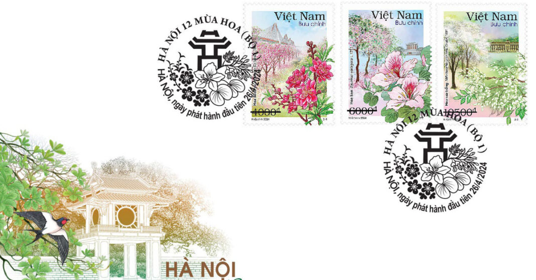 Bộ TT&TT phát hành bộ tem bưu chính 'Hà Nội 12 mùa hoa (bộ 1)'