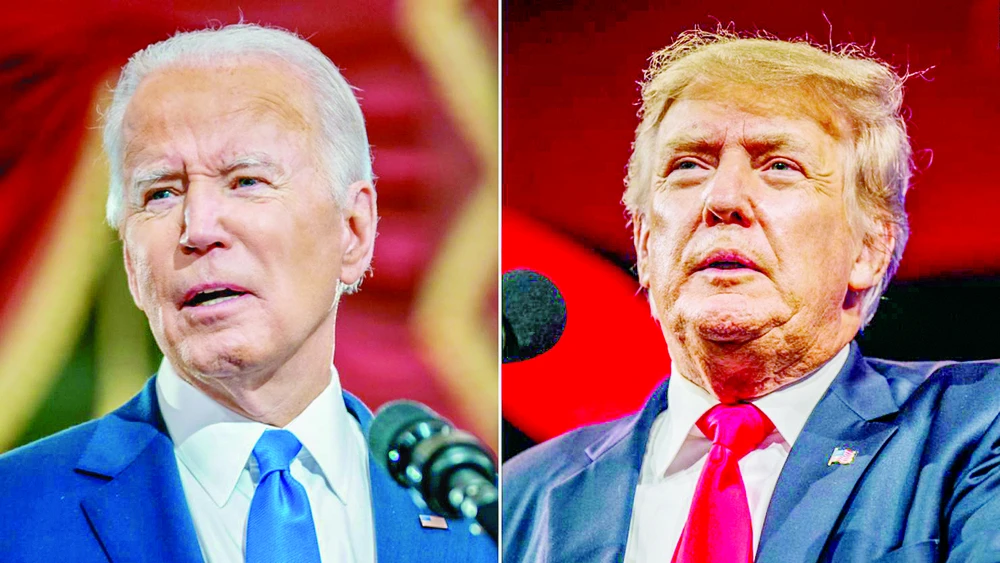 Tổng thống Mỹ Joe Biden và người tiền nhiệm Donald Trump. Ảnh: CNN