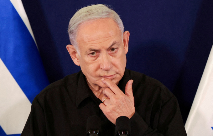 Thủ tướng Israel Benjamin Netanyahu tại cuộc họp báo ở Tel Aviv ngày 28/10. Ảnh: Reuters