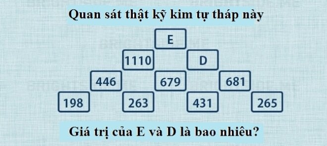 Giá trị của E và D là bao nhiêu?