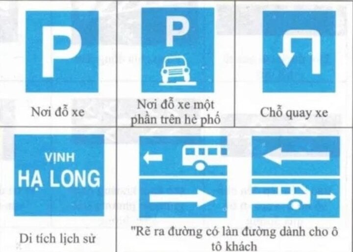 Một số loại biển báo giao thông hình vuông thường gặp.