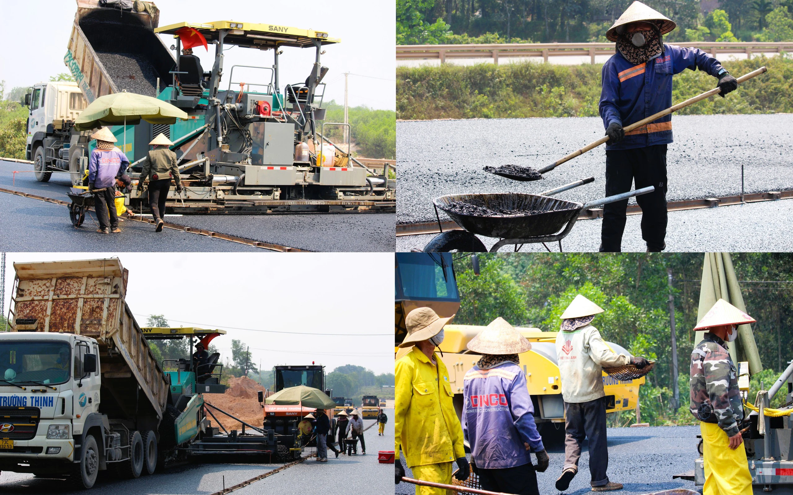 Hối hả thảm bê tông nhựa cao tốc Vạn Ninh – Cam Lộ giữa cái nắng cháy da- Ảnh 7.