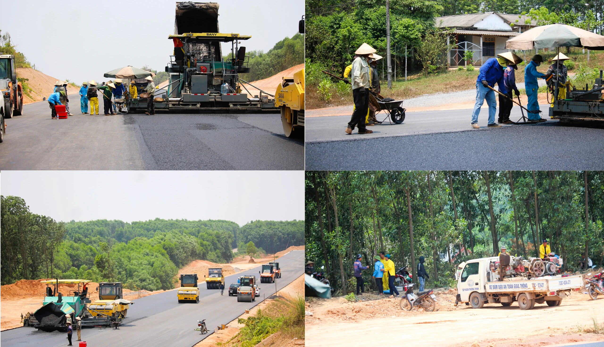 Hối hả thảm bê tông nhựa cao tốc Vạn Ninh – Cam Lộ giữa cái nắng cháy da- Ảnh 9.