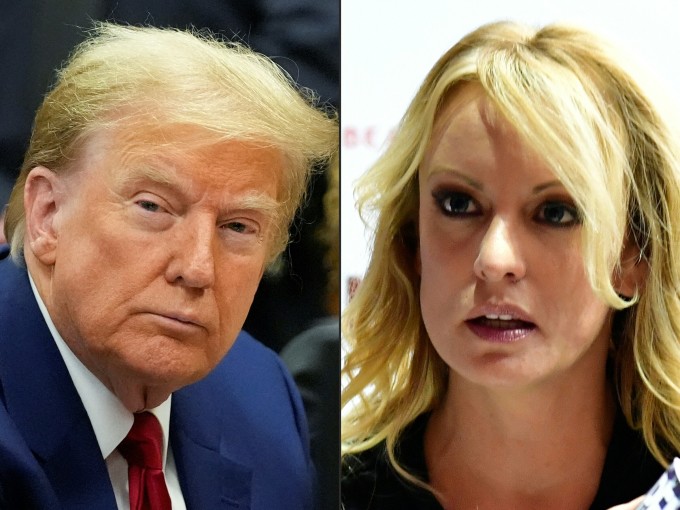 Ông Donald Trump (trái) và sao khiêu dâm Stormy Daniels. Ảnh: AFP