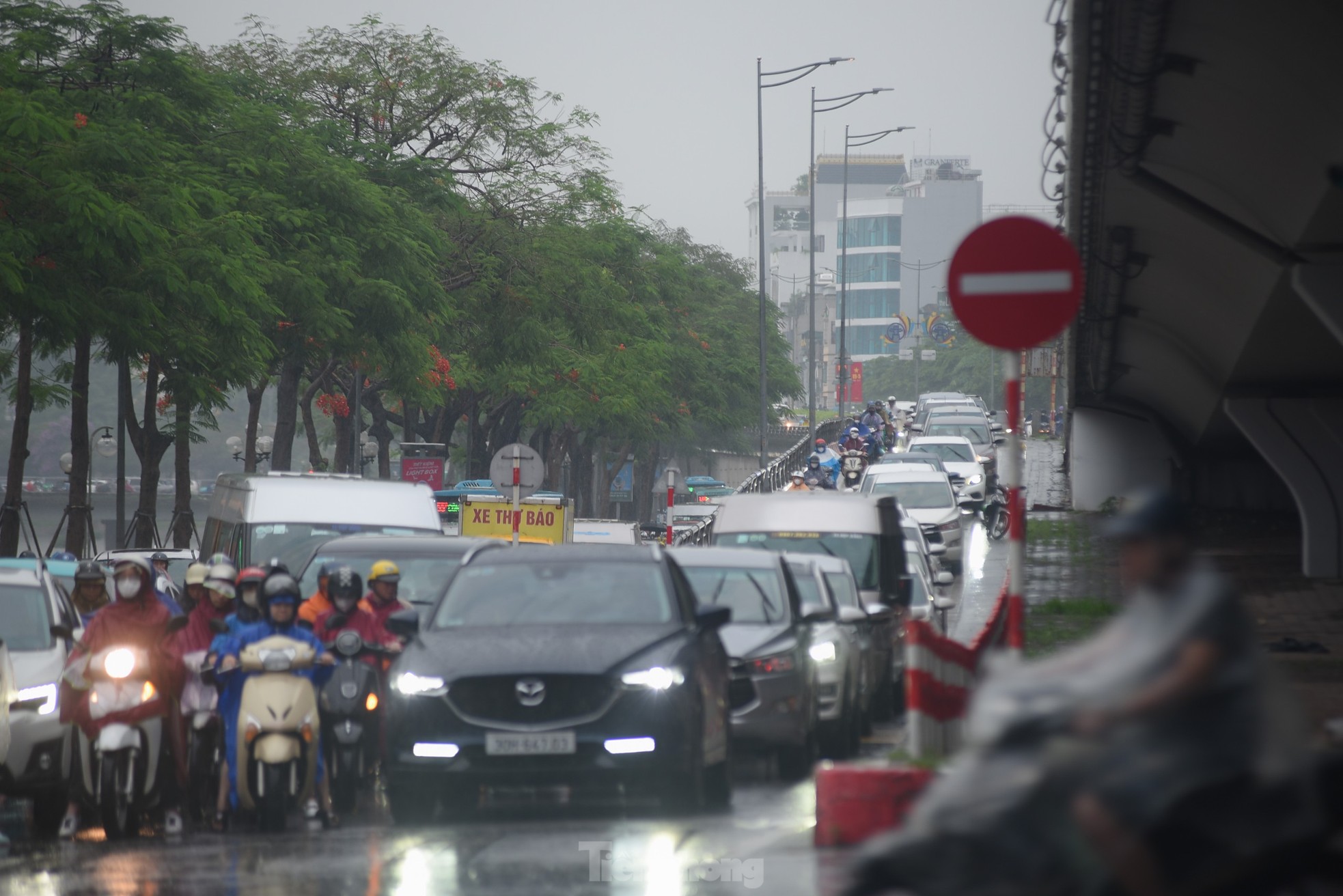 Mưa lớn giờ tan tầm, đường phố kẹt cứng, người Hà Nội loay hoay tìm lối về nhà ảnh 10