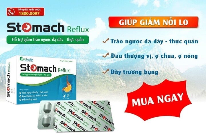 Thực phẩm bảo vệ sức khỏe Stomach Reflux sử dụng cho mọi thể bệnh trào ngược (Ảnh: Stomach Reflux).