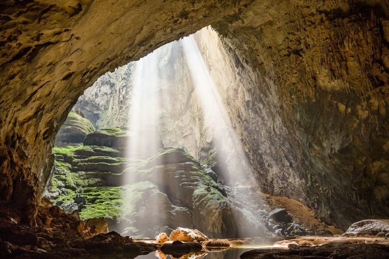 Hang Sơn Đoòng có một thảm thực vật vô cùng ấn tượng. Ảnh: National Geography