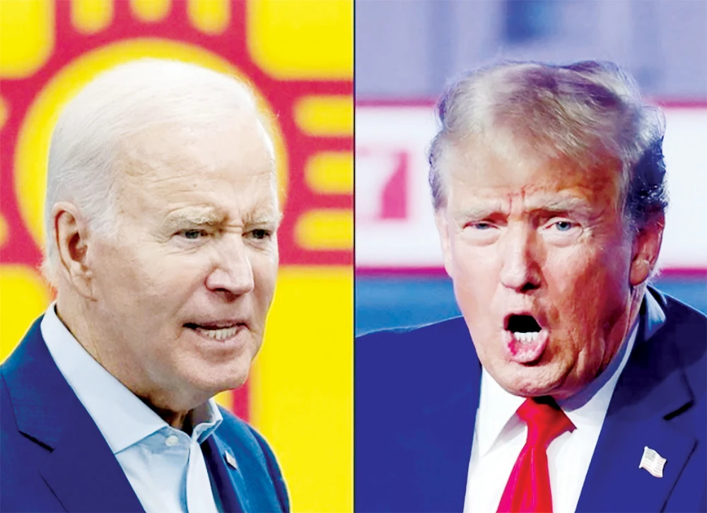 Hai ứng viên Joe Biden và Donald Trump bám sát nhau về tỷ lệ ủng hộ. Ảnh: CNN