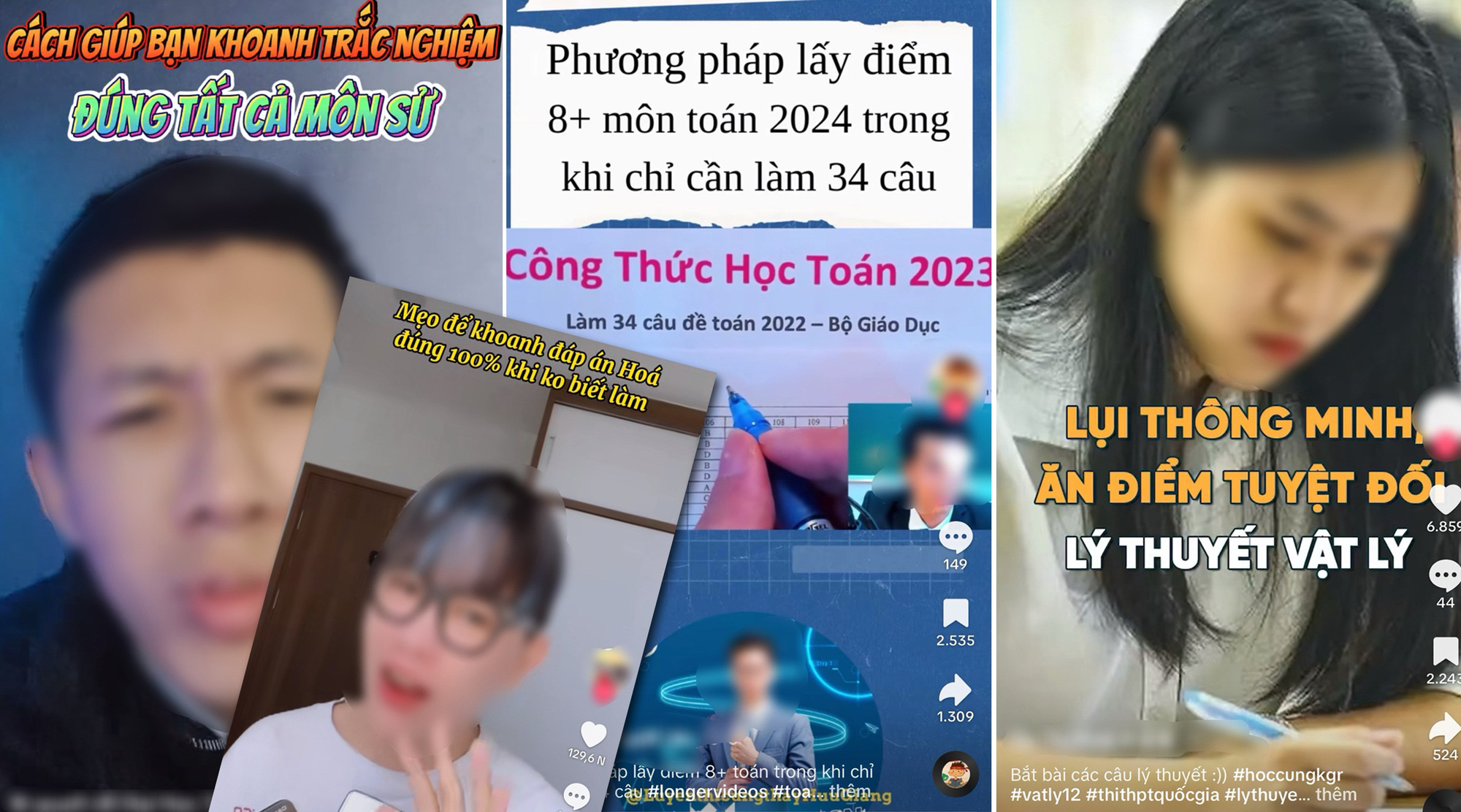 Nở rộ hướng dẫn mẹo làm bài thi trắc nghiệm trên mạng - Ảnh chụp màn hình