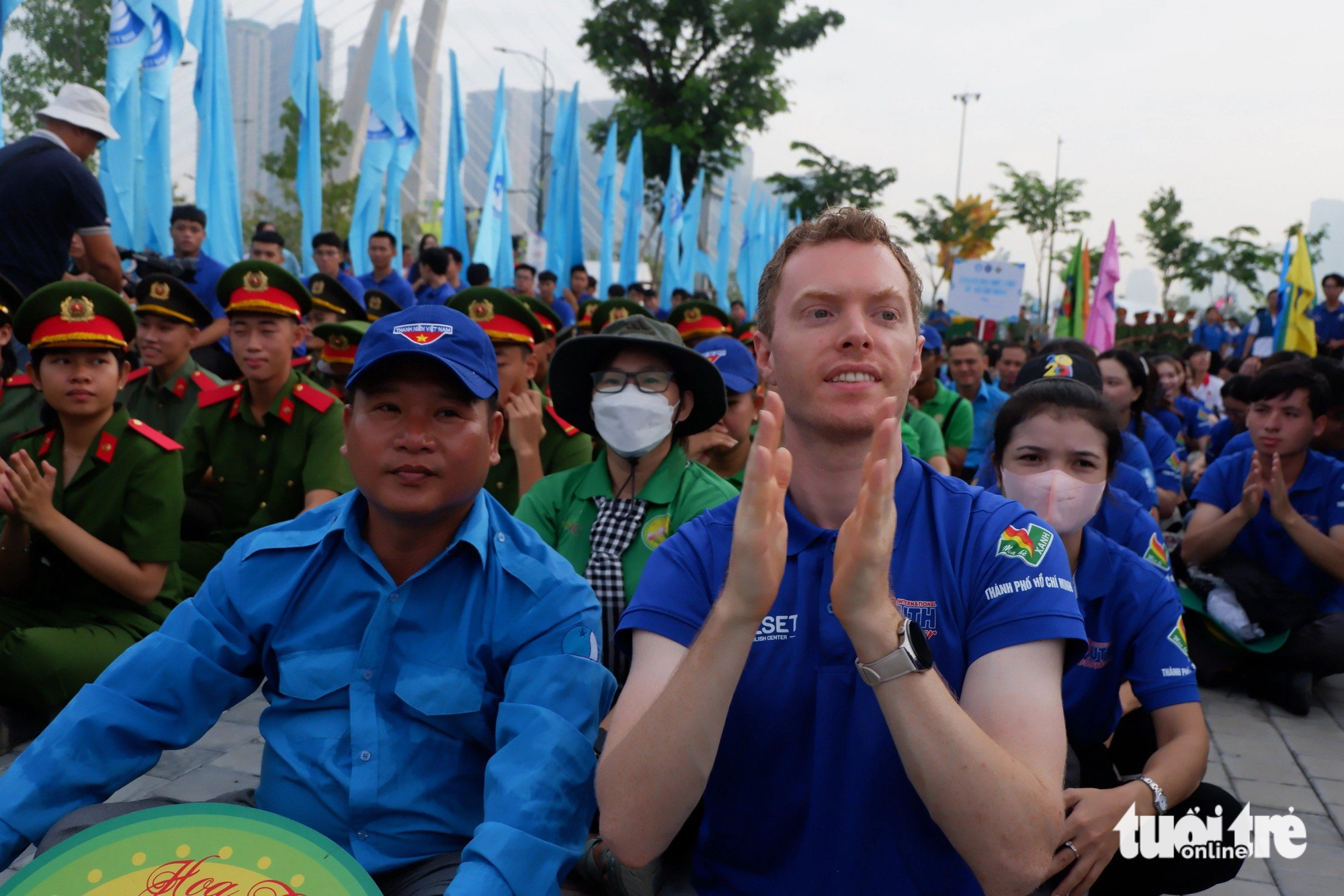 Tham gia các chương trình, chiến dịch tình nguyện hè năm 2024 còn có các đội hình là thanh niên các nước Ảnh: KIM ANH