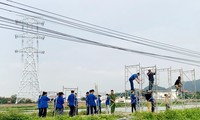 450 bạn trẻ xứ Thanh tình nguyện hỗ trợ đường dây 500kV mạch 3