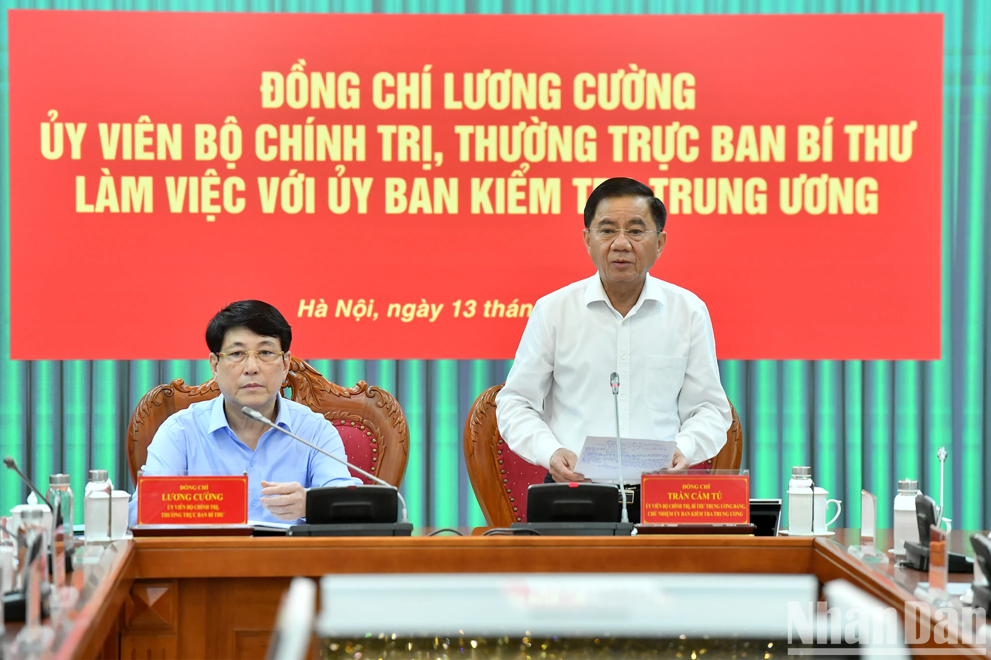 [Ảnh] Đồng chí Lương Cường làm việc với Ủy ban Kiểm tra Trung ương ảnh 7