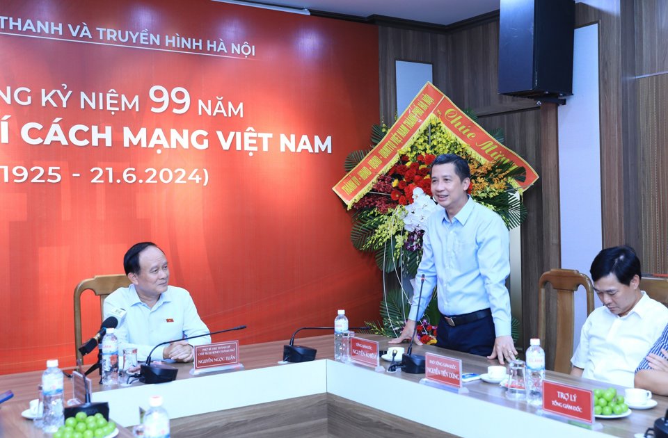 Lãnh đạo Đài Phát thanh và Truyền hình Hà Nội phát biểu 