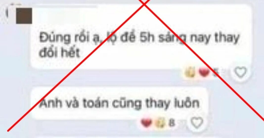Xử lý đối tượng tung tin "lộ đề thi lớp 10, phải thay toàn bộ lúc 5h sáng"