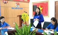 Quang cảnh làm việc giữa Trung ương Đoàn và Tỉnh Đoàn Cao Bằng