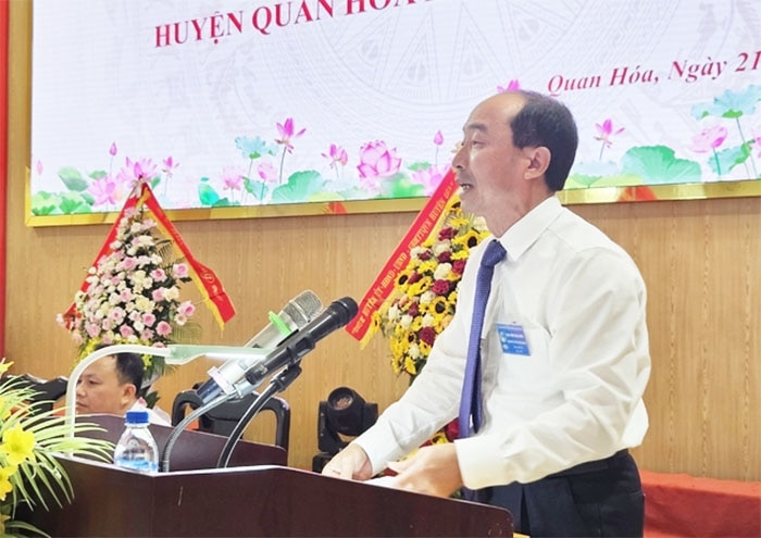 Ông Lê Tiến Lam - Ủy viên Ban Thường vụ, Phó Chủ tịch Thường trực HĐND tỉnh phát biểu tại Đại hội