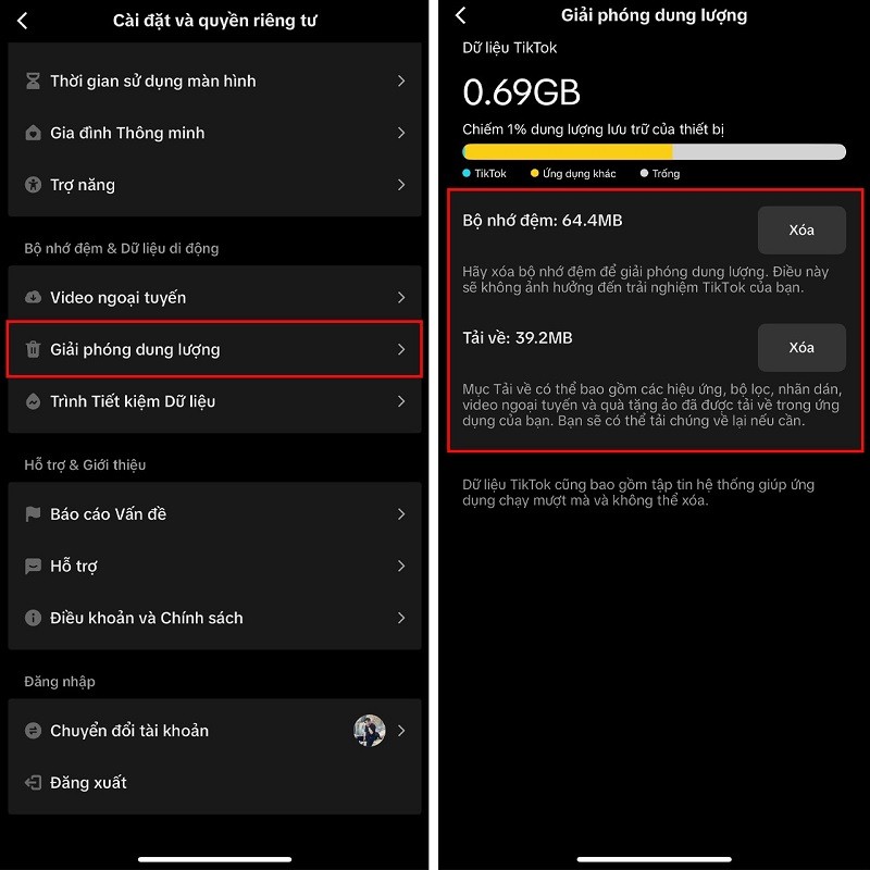 Cách giải phóng dung lượng TikTok giúp điện thoại mượt mà hơn