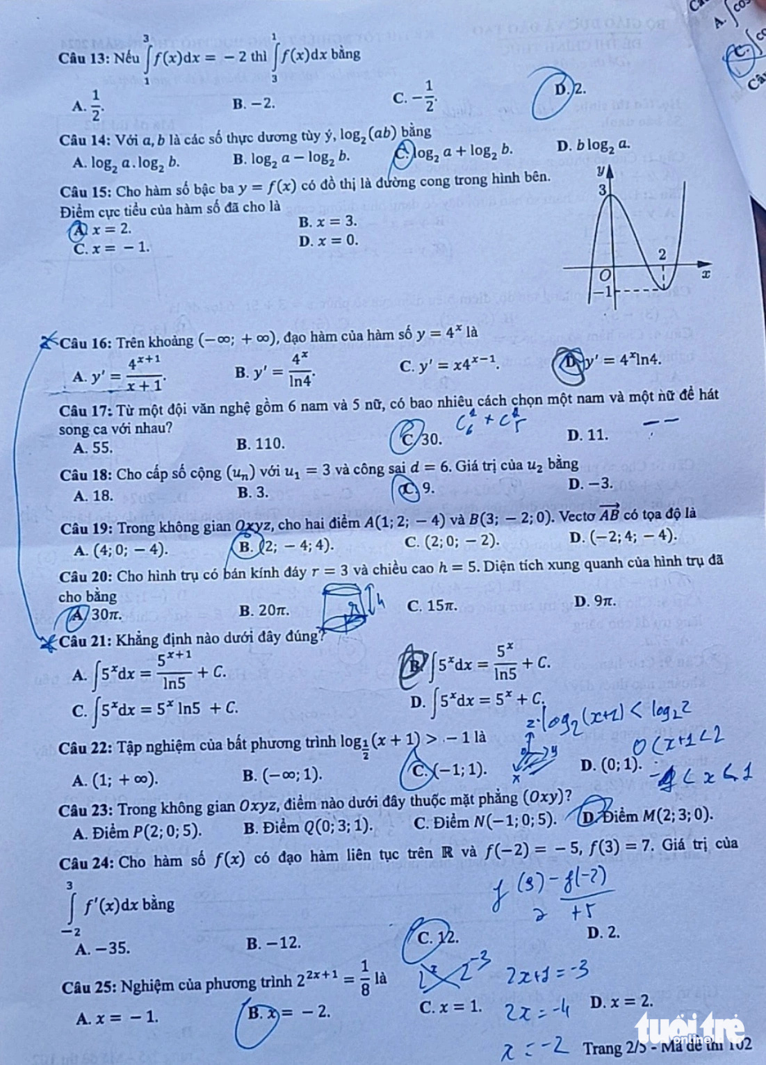 Đã có đề thi toán kỳ thi tốt nghiệp THPT 2024, nhiều thí sinh nói đề vừa sức- Ảnh 19.