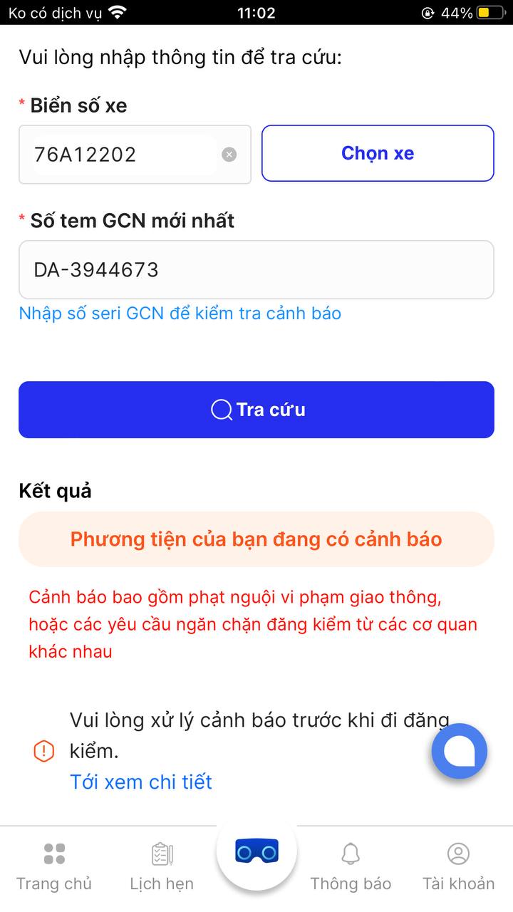 Tự động cảnh báo phạt nguội trên ứng dụng đặt lịch đăng kiểm- Ảnh 2.