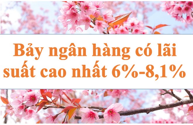 Lãi suất ngân hàng hôm nay 22.6: Bảy ngân hàng có lãi suất cao nhất 6%-8,1%