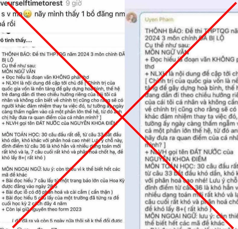 Bộ Giáo dục và Đào tạo: Thông tin đang lan truyền trên mạng về “lộ đề" là sai sự thật ảnh 1