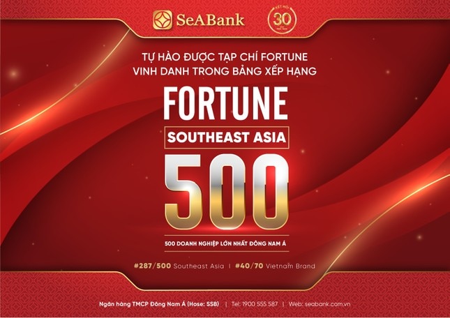 SeABank được Fortune vinh danh trong bảng xếp hạng lần đầu công bố - Fortune Southeast Asia 500