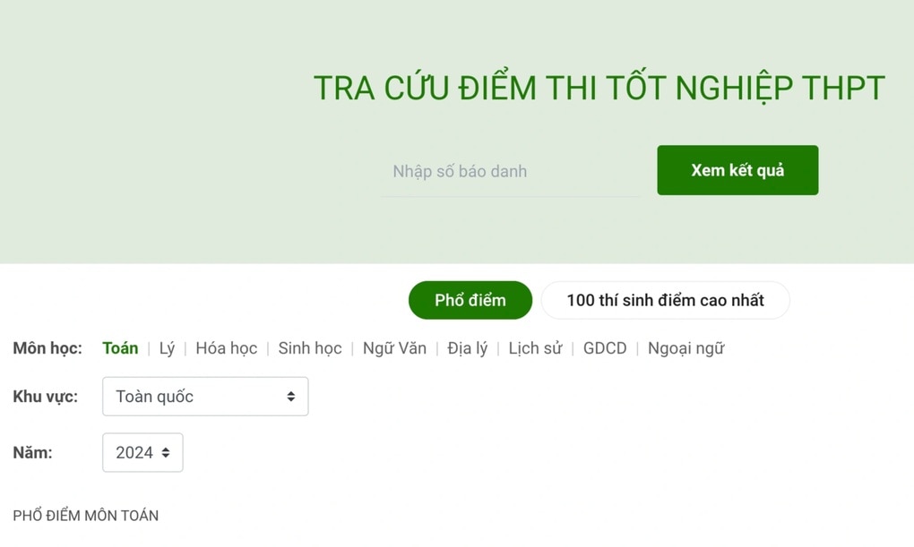 Mời tra cứu điểm thi tốt nghiệp THPT 2024 trên Dân trí - 2
