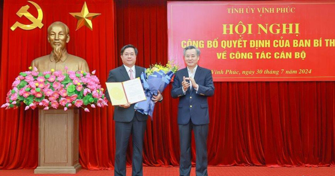 Thứ trưởng Bộ KHĐT Trần Duy Đông giữ chức Phó Bí thư Tỉnh ủy Vĩnh Phúc