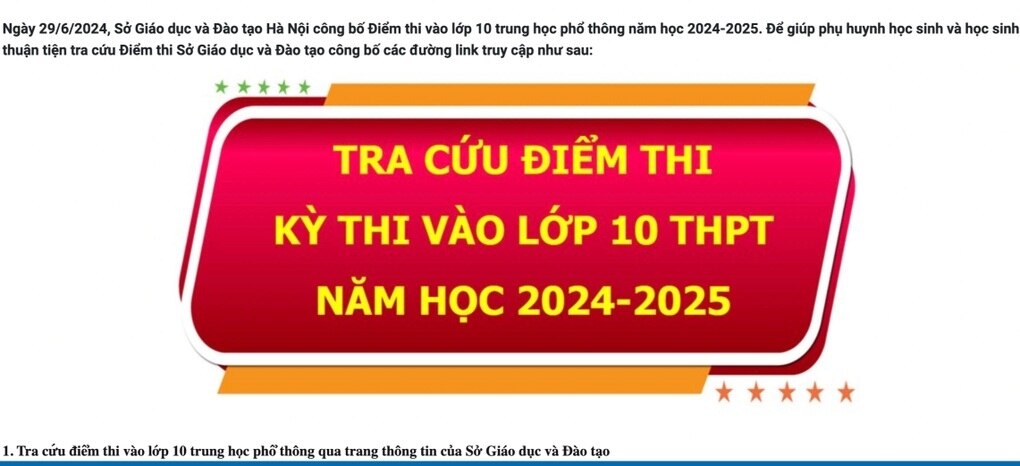 Đã có điểm thi lớp 10 Hà Nội năm 2024 - 1