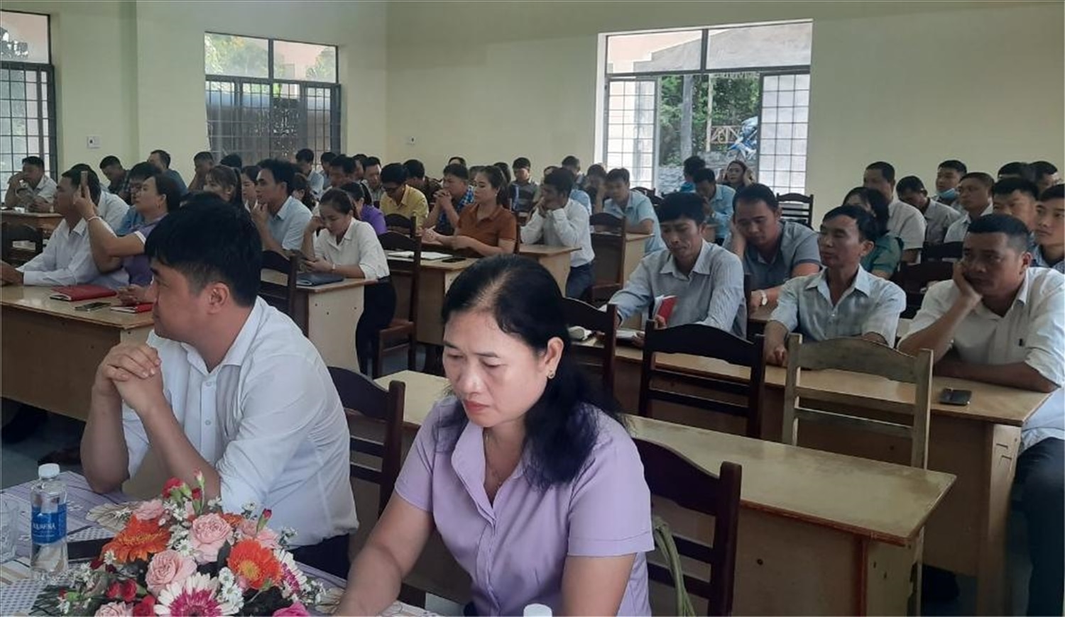 Các học viên là tuyên truyền viên pháp luật tham dự hội nghị tập huấn