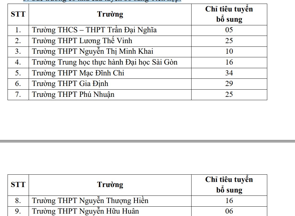 TP HCM tuyển bổ sung nhiều chỉ tiêu lớp 10 tích hợp- Ảnh 2.