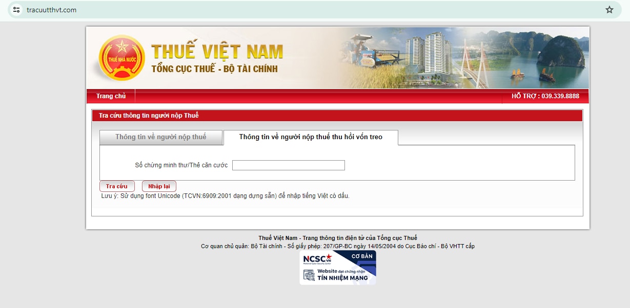 tong cuc thue canh bao ve website gia mao hinh 1