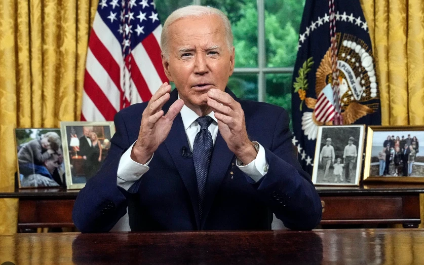 Tổng thống Joe Biden phát biểu tại Phòng Bầu dục,. Ảnh: ABC NEWS